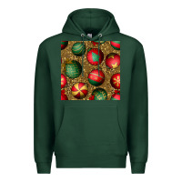 Sports Green christmas ornaments and leopard seamless pattern Premium Hoodie - BundleAndBundleShop
