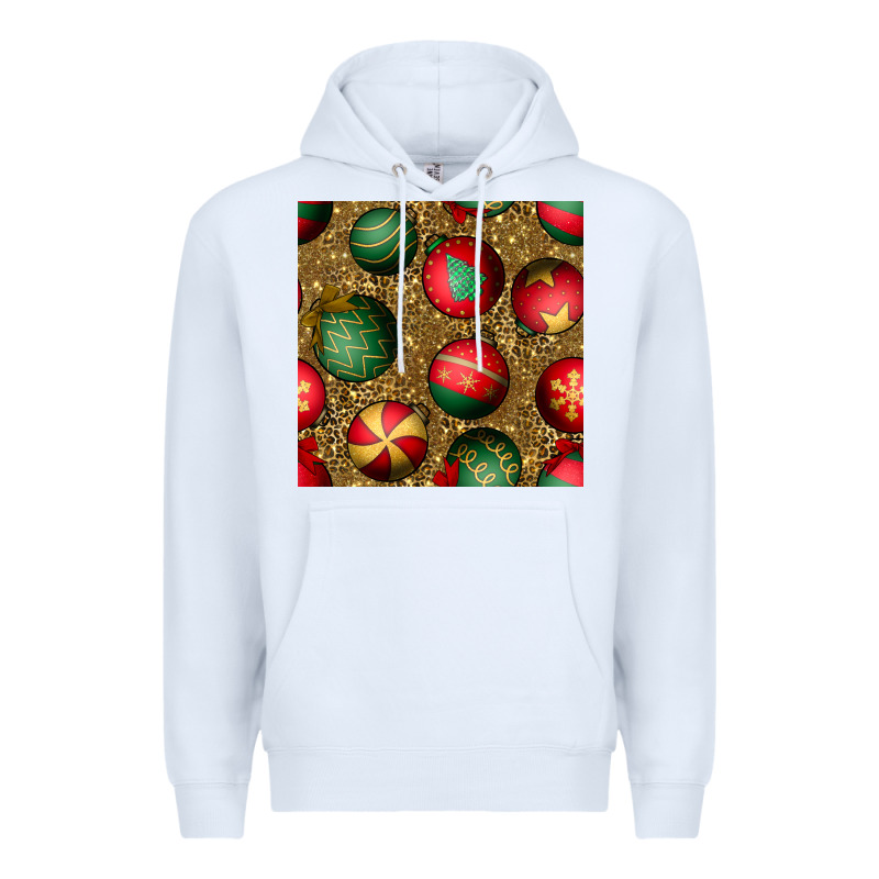 Christmas Ornaments And Leopard Seamless Pattern Premium Hoodie by BundleAndBundleShop | Teevron