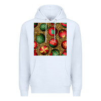 White christmas ornaments and leopard seamless pattern Premium Hoodie - BundleAndBundleShop
