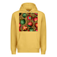 Antique Gold christmas ornaments and leopard seamless pattern Premium Hoodie - BundleAndBundleShop