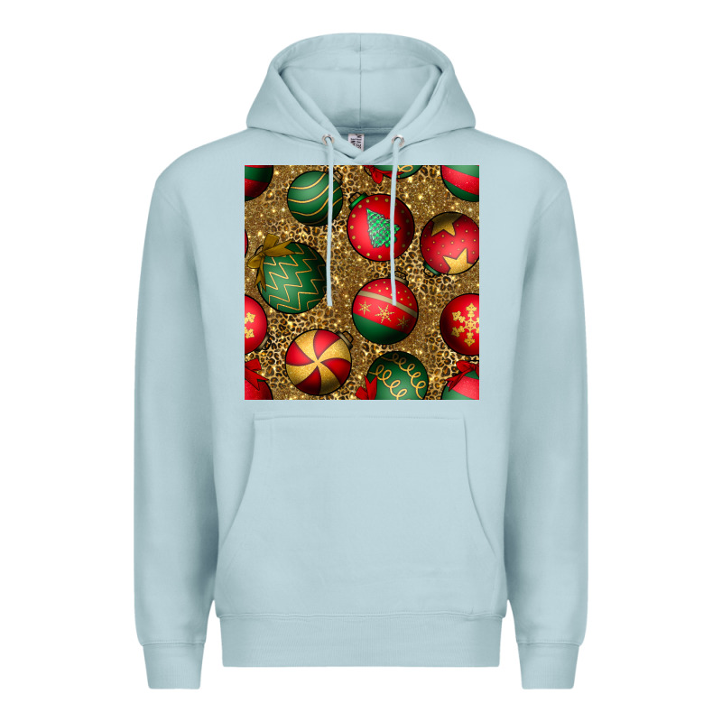 Christmas Ornaments And Leopard Seamless Pattern Premium Hoodie by BundleAndBundleShop | Teevron