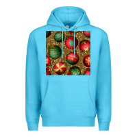 Ocean Blue christmas ornaments and leopard seamless pattern Premium Hoodie - BundleAndBundleShop
