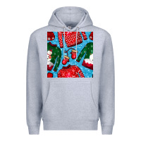 Heather Grey christmas clothes seamless pattern Premium Hoodie - BundleAndBundleShop