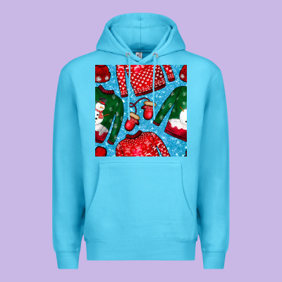Christmas Clothes Seamless Pattern Premium Hoodie Designed By Bundleandbundleshop