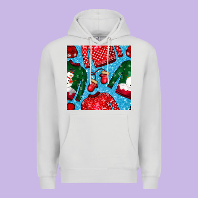 Christmas Clothes Seamless Pattern Premium Hoodie Designed By Bundleandbundleshop