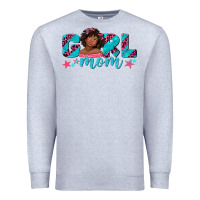 Heather Grey girl mom afro black girl Premium Sweatshirt - texasbilliewilder