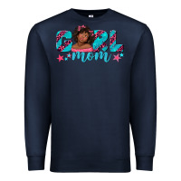 Navy girl mom afro black girl Premium Sweatshirt - texasbilliewilder