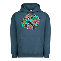 Pigment Midnight Navy race sunflower patches Urban Hoodie - AdoDesignShop