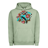 Pigment Oil Green race sunflower patches Urban Hoodie - AdoDesignShop