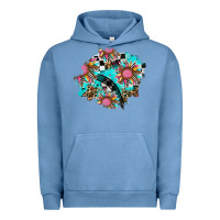 Pigment Pebble Blue race sunflower patches Urban Hoodie - AdoDesignShop