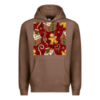 Chestnut christmas gingerbread cookie house seamless pattern Premium Hoodie - BundleAndBundleShop