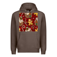 Coffee christmas gingerbread cookie house seamless pattern Premium Hoodie - BundleAndBundleShop