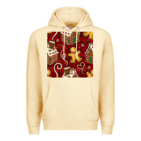 Pina Colada christmas gingerbread cookie house seamless pattern Premium Hoodie - BundleAndBundleShop