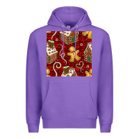 Purple christmas gingerbread cookie house seamless pattern Premium Hoodie - BundleAndBundleShop