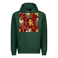 Sports Green christmas gingerbread cookie house seamless pattern Premium Hoodie - BundleAndBundleShop