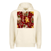Tofu christmas gingerbread cookie house seamless pattern Premium Hoodie - BundleAndBundleShop