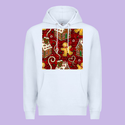 Christmas Gingerbread Cookie House Seamless Pattern Premium Hoodie Designed By Bundleandbundleshop