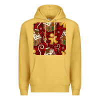 Antique Gold christmas gingerbread cookie house seamless pattern Premium Hoodie - BundleAndBundleShop