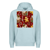 Blue Mist christmas gingerbread cookie house seamless pattern Premium Hoodie - BundleAndBundleShop