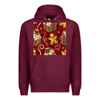 Burgundy christmas gingerbread cookie house seamless pattern Premium Hoodie - BundleAndBundleShop