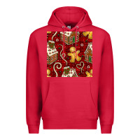 Cardinal christmas gingerbread cookie house seamless pattern Premium Hoodie - BundleAndBundleShop