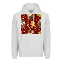 Dove Grey christmas gingerbread cookie house seamless pattern Premium Hoodie - BundleAndBundleShop
