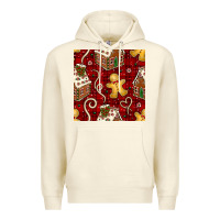 Sandshell christmas gingerbread cookie house seamless pattern Premium Hoodie - BundleAndBundleShop