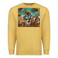 Antique Gold western horses Premium Sweatshirt - Zillion Design Studio
