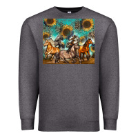 Charcoal Heather western horses Premium Sweatshirt - Zillion Design Studio