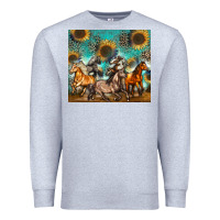 Heather Grey western horses Premium Sweatshirt - Zillion Design Studio