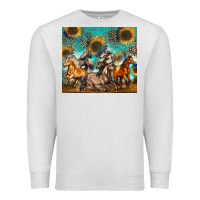 Oatmeal Heather western horses Premium Sweatshirt - Zillion Design Studio