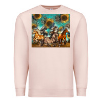 Pale Pink western horses Premium Sweatshirt - Zillion Design Studio