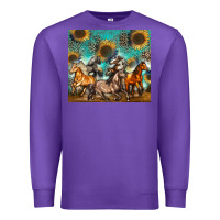 Purple western horses Premium Sweatshirt - Zillion Design Studio