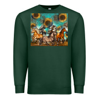 Sports Green western horses Premium Sweatshirt - Zillion Design Studio