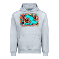 Heather Grey easter Leopard turquoise background Urban Hoodie - JahusDesignShop