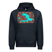 Navy easter Leopard turquoise background Urban Hoodie - JahusDesignShop