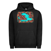 Pigment Black easter Leopard turquoise background Urban Hoodie - JahusDesignShop