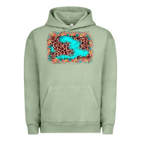 Pigment Oil Green easter Leopard turquoise background Urban Hoodie - JahusDesignShop
