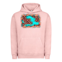 Pigment Salmon easter Leopard turquoise background Urban Hoodie - JahusDesignShop