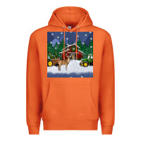 Carrot christmas town and farm tractor seamless pattern Premium Hoodie - BundleAndBundleShop