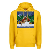 Lemon christmas town and farm tractor seamless pattern Premium Hoodie - BundleAndBundleShop