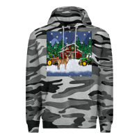 Slate Camo christmas town and farm tractor seamless pattern Premium Hoodie - BundleAndBundleShop