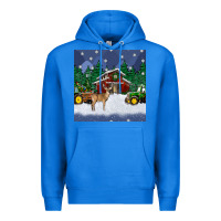 True Royal christmas town and farm tractor seamless pattern Premium Hoodie - BundleAndBundleShop