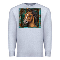 Heather Grey western horse Premium Sweatshirt - Zillion Design Studio