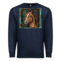 Navy western horse Premium Sweatshirt - Zillion Design Studio