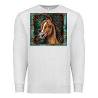 Oatmeal Heather western horse Premium Sweatshirt - Zillion Design Studio