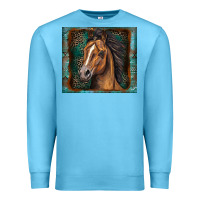 Ocean Blue western horse Premium Sweatshirt - Zillion Design Studio