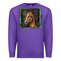 Purple western horse Premium Sweatshirt - Zillion Design Studio