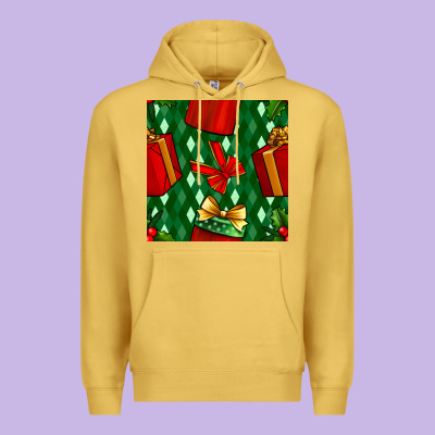 Christmas Surprise Gift Box Seamless Pattern Premium Hoodie Designed By Bundleandbundleshop