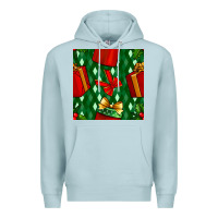Blue Mist christmas surprise gift box seamless pattern Premium Hoodie - BundleAndBundleShop
